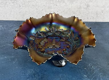 Northwood Three Fruit Carnival Glass Bowl