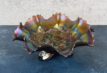 Northwood Three Fruit Carnival Glass Bowl