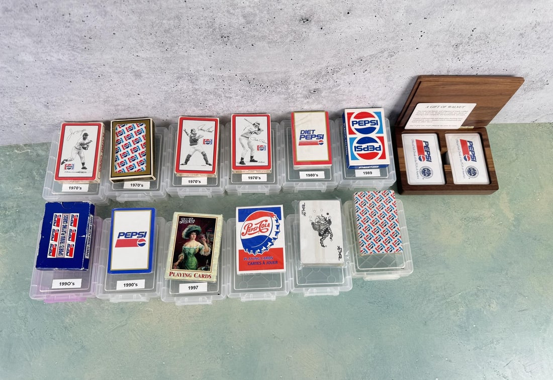 70s 80s 90s Pepsi Playing Card Collection: All but one are sealed.