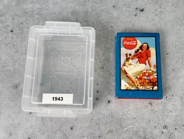 1943 Coca Cola Playing Cards Blue Lady & Dog