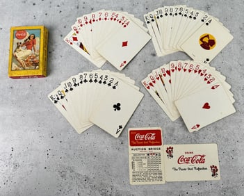 1943 Coca Cola Playing Cards Yellow Lady & Dog