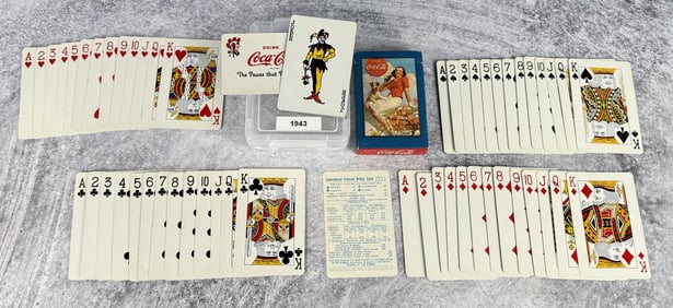 1943 Coca Cola Playing Cards Blue Lady & Dog