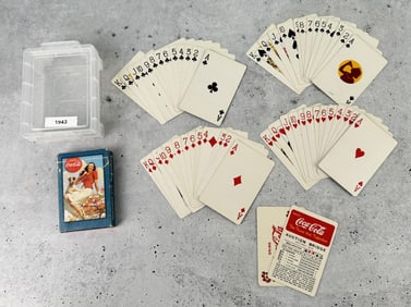 1943 Coca Cola Playing Cards Blue Lady & Dog