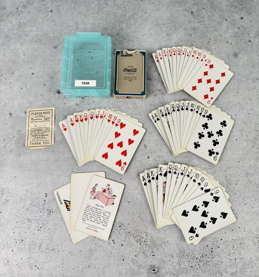 1938 Coca Cola Pinochle Playing Cards: Full Deck.