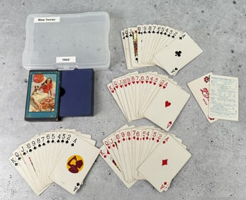 1943 Coca Cola Playing Cards Blue Lady & Dog