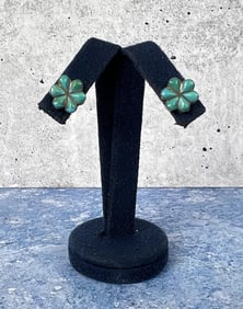 Zuni Petit Point Turquoise Sterling Earrings