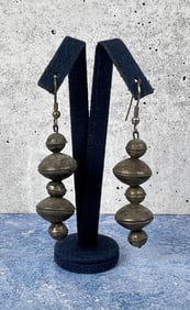 Navajo Mercury Silver Dime Bead Earrings