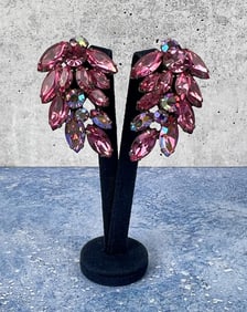 Regency Costume Jewelry Rhinestone Earrings