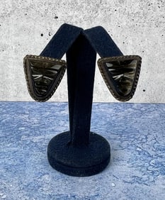 Taxco Mexico Sterling Silver Aztec Earrings