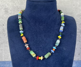 Art Deco Blown Glass Flapper Necklace