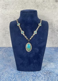 Navajo Sterling Silver Turquoise Necklace