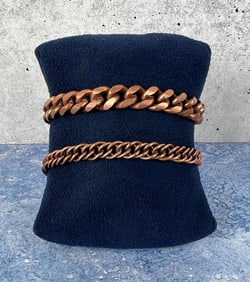 Solid Copper Chain Cuban Link Bracelets