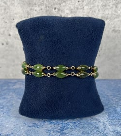 Alaskan Green Jade Link Bracelet