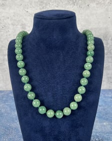 Chinese Green Jade Ball Necklace