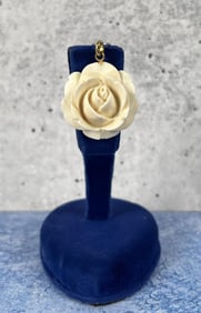 Alaskan Inuit Eskimo Carved Rose Pendant