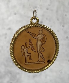 Cupid and Venus Intaglio Glass Pendant