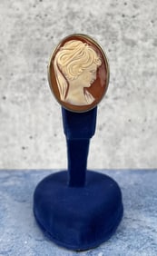 Victorian .800 Silver Shell Cameo Brooch