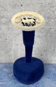 Black Forest German Carved Antler Brooch