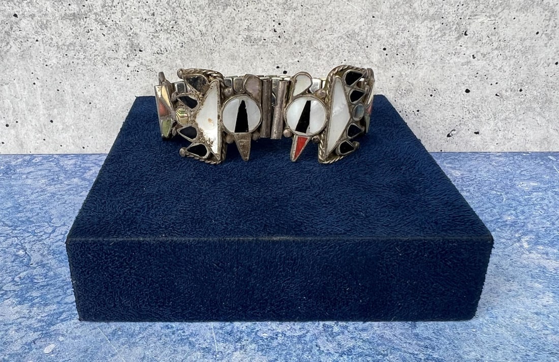 Zuni Sterling Silver Thunderbird Watch Tips (1 of 4)