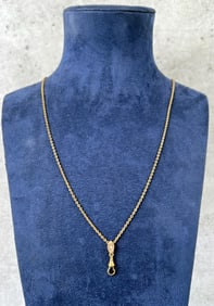 Victorian Pocket Watch Chain 10k Gold Slide
