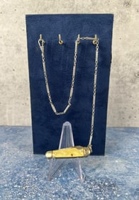 Colonial Pocket Watch Fob Chain Knife
