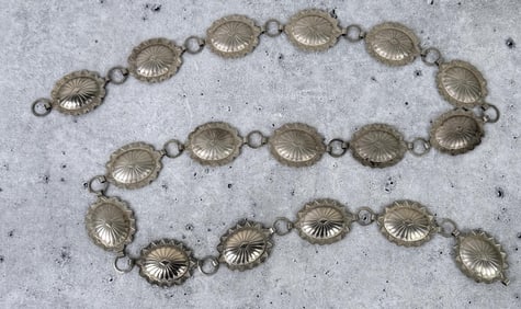 1950s Trading Post Nickel Concho Belt