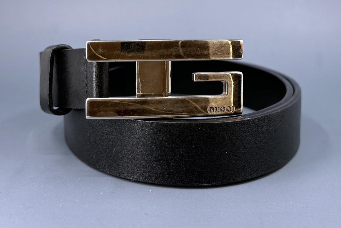 Vintage Gucci Leather Belt and Buckle (1 of 6)