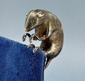Japanese Meiji Period Sterling Silver Mouse