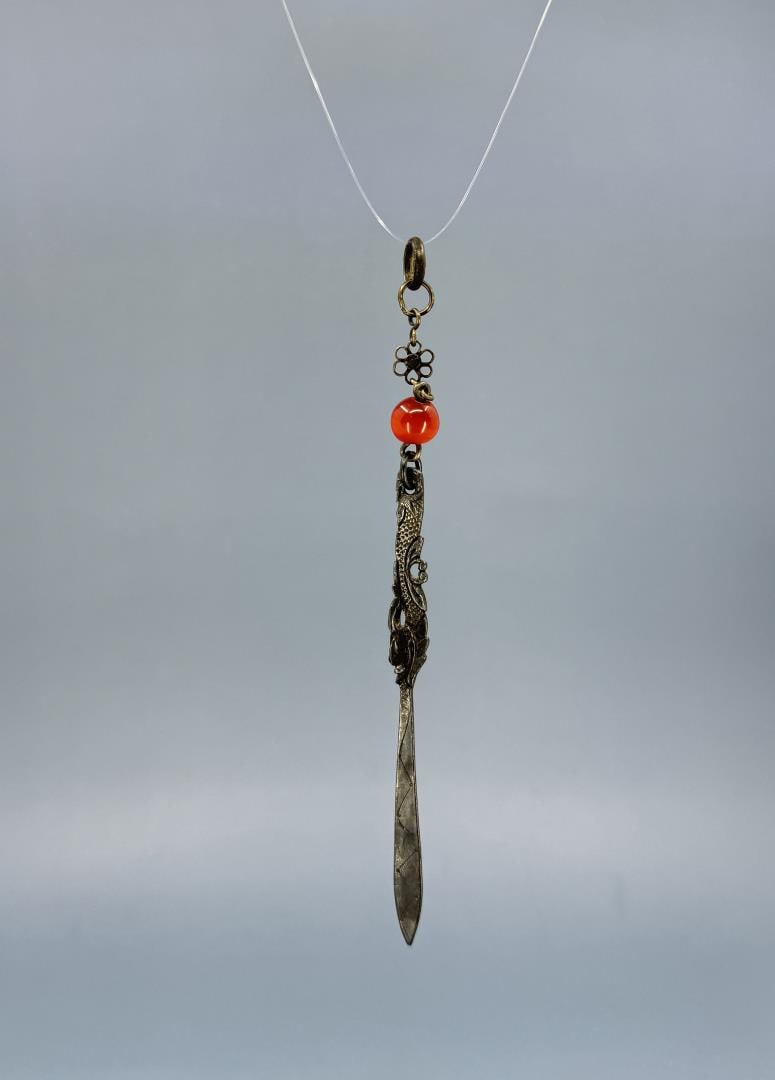 Chinese Sterling Silver Chatelaine Hair Pin (1 of 3)