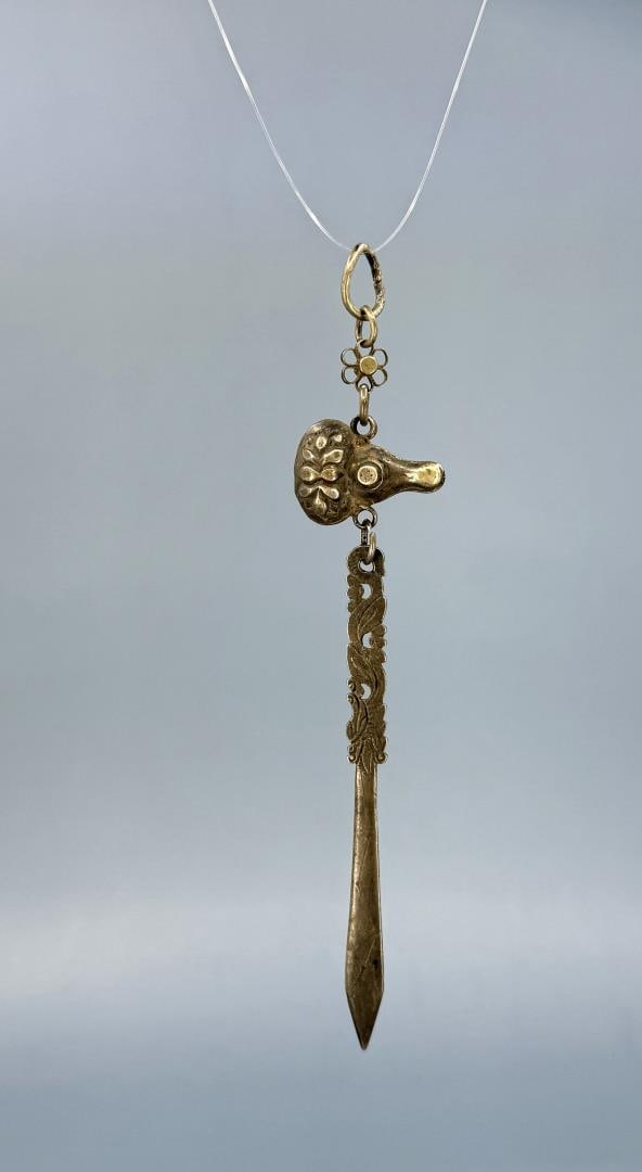 Chinese Sterling Silver Chatelaine Hair Pin (1 of 3)