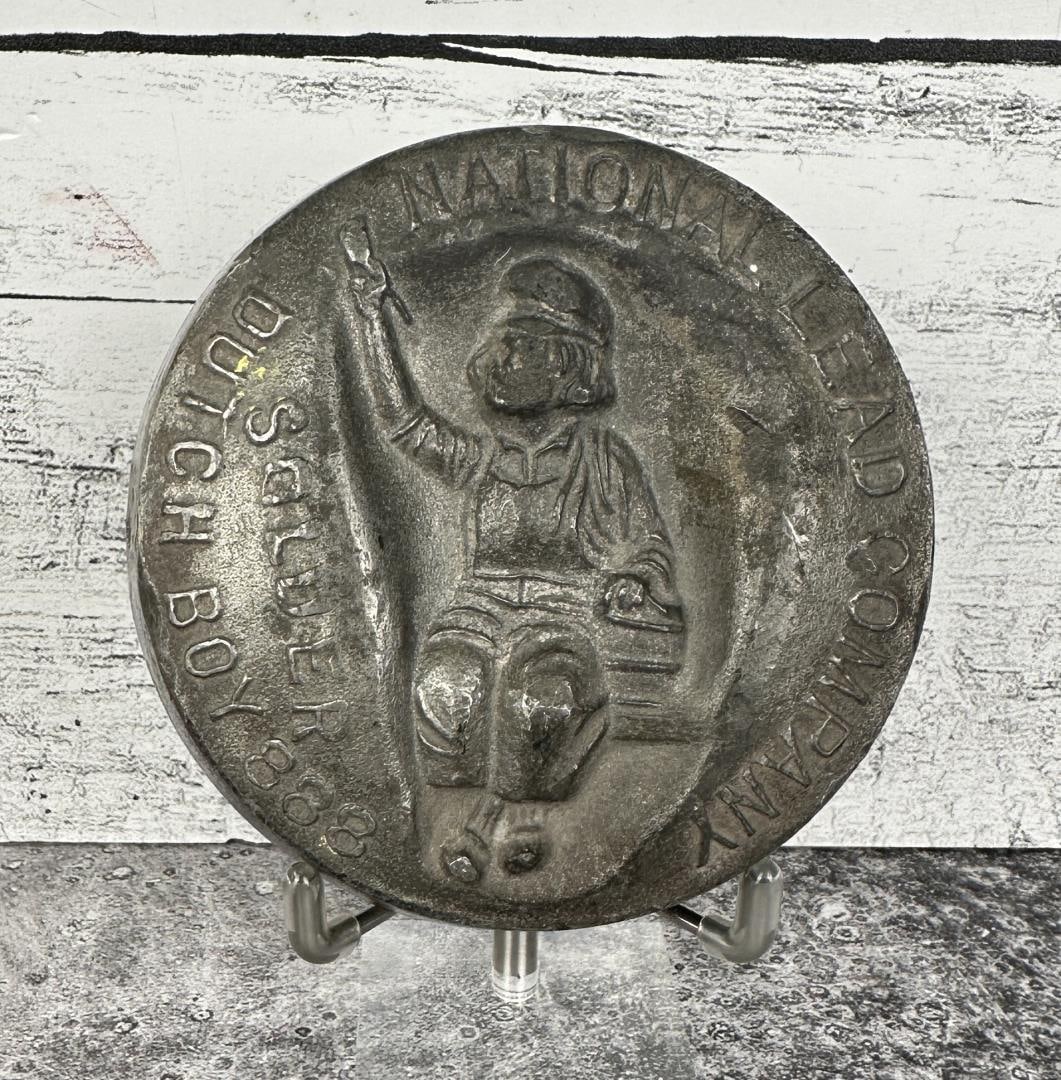 National Lead Company Dutch Boy Paperweight: 3 1/2" in diameter.