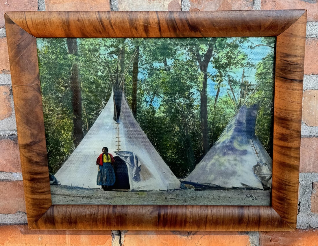 Owen Smithers Butte Montana Indian Photo: 16 1/4" by 13 1/4" framed.