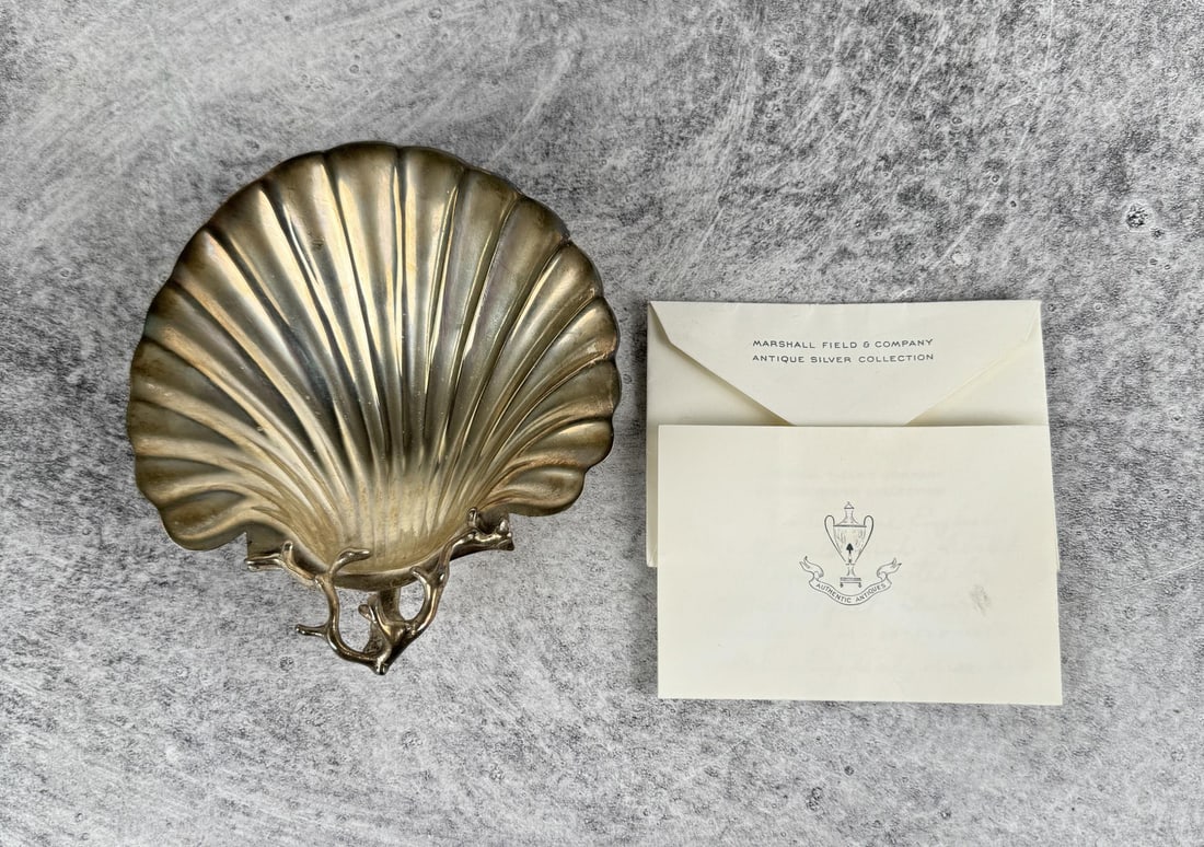 Antique English Silverplate Shell Dish (1 of 5)