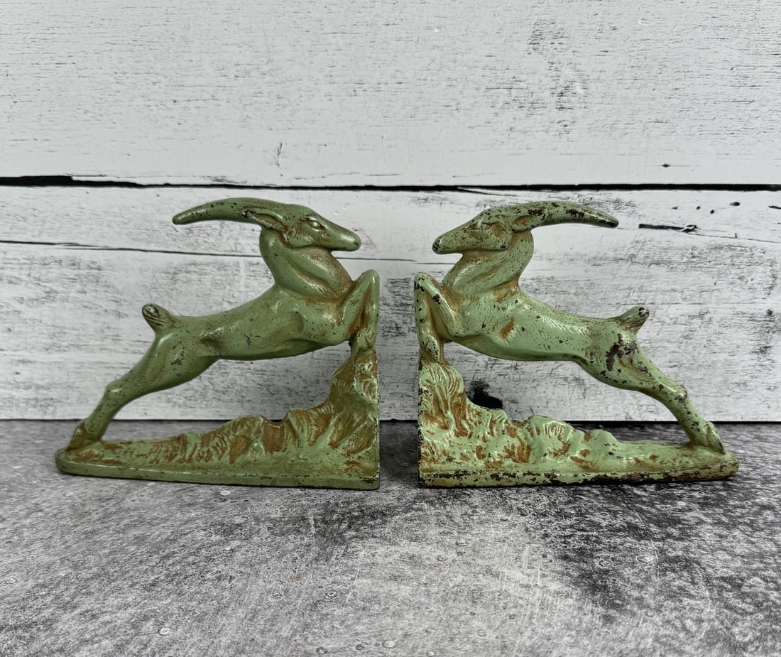 Littco Leaping Antelope Ibex Gazelle Bookends: 6" by 5" by 2 1/2"