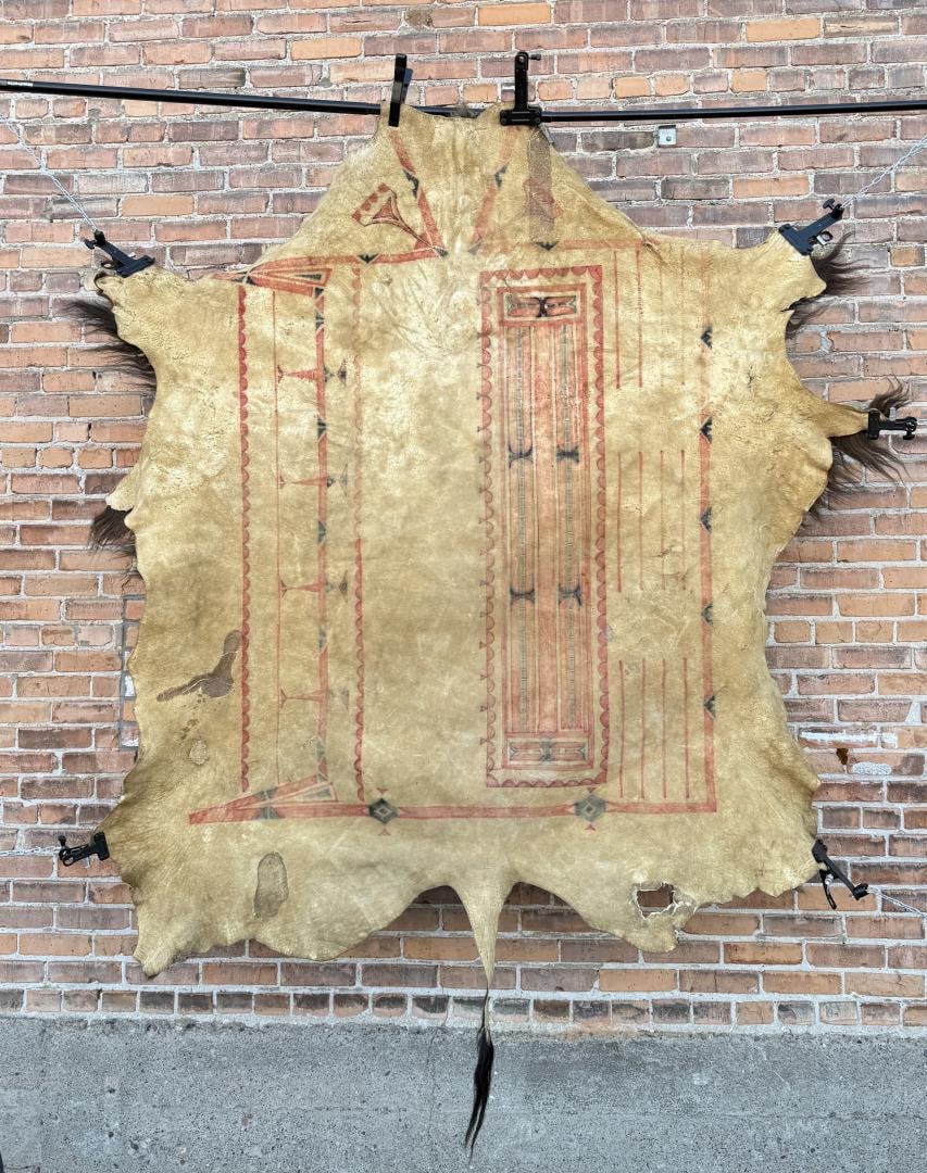 Native American Indian Painted Buffalo Robe (1 of 7)