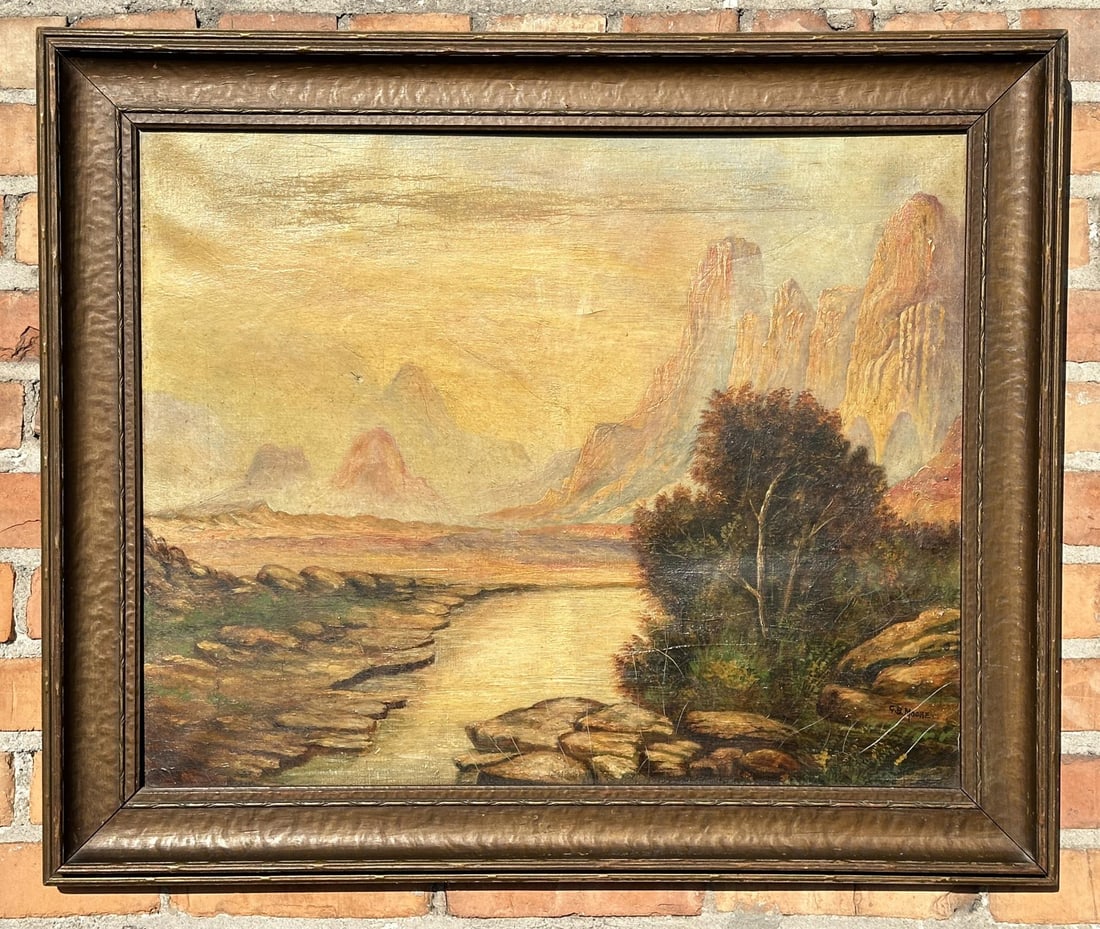 G.B. Moore Oil on Canvas Painting (1 of 8)