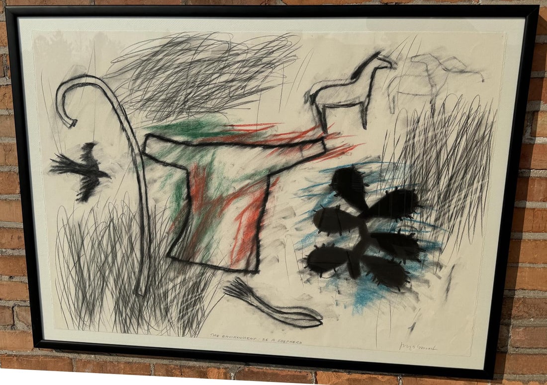 Jaune Quick-To-See Smith Mixed Media Drawing (1 of 4)