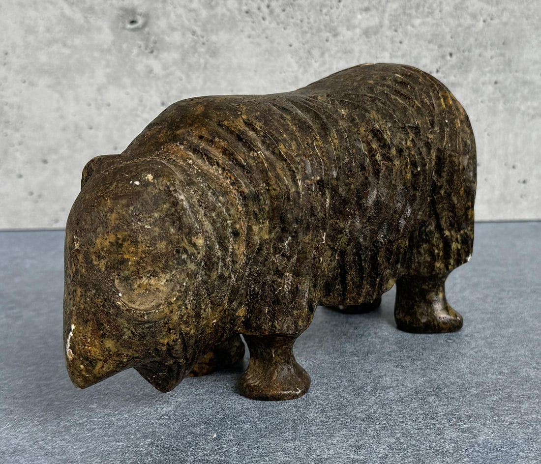 Alaskan Inuit Eskimo Musk Ox Soapstone Carving (1 of 5)