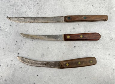 Group Of Old Montana Butcher Skinning Knives