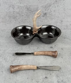 Juliska Porcelain 2 Bowl Server & Knives