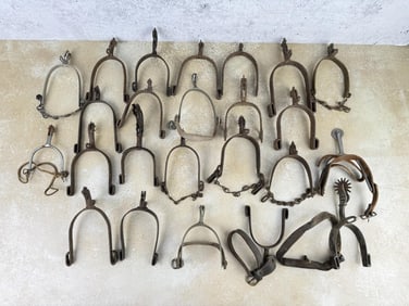 Collection of Antique Single Mexican Cowboy Spurs