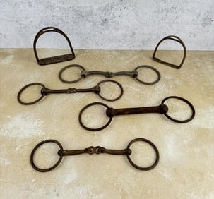 Collection of Cowboy Bits and Stirrups