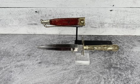 Antique Sterling Silver Handled Gamblers Dagger