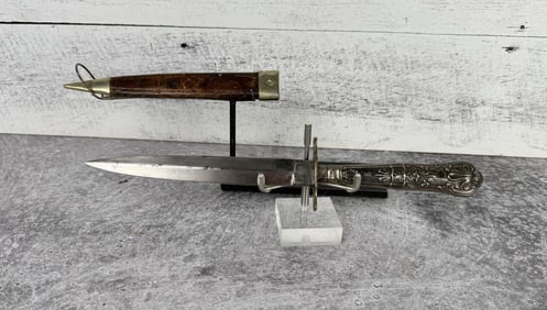 Antique Sterling Silver Handled Gamblers Dagger