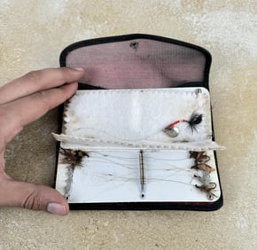 Antique Montana Trout Fishing Fly Wallet