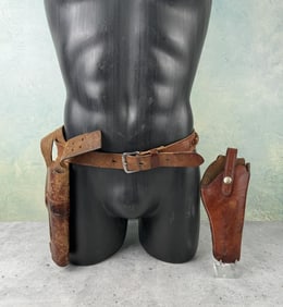 Leather Pistol Holsters and Belt