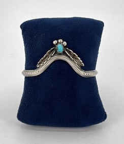 Navajo Mary S Lew Sterling Turquoise Bracelet