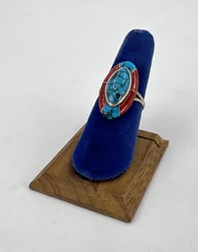 Fred Maloney Navajo Sterling Turquoise Ring