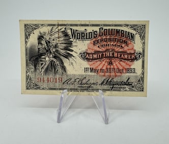 1893 Chicago Columbian Exposition Ticket