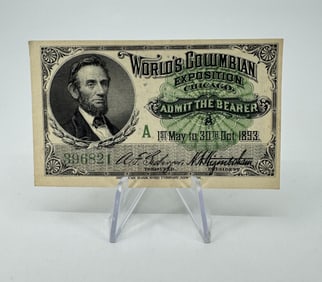 1893 Chicago Columbian Exposition Ticket